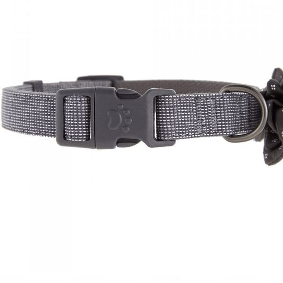 Top Paw Bow Tie Adjustable Gray Dog Collar Size Medium D-Ring Fashion Event - Picture 2 of 4